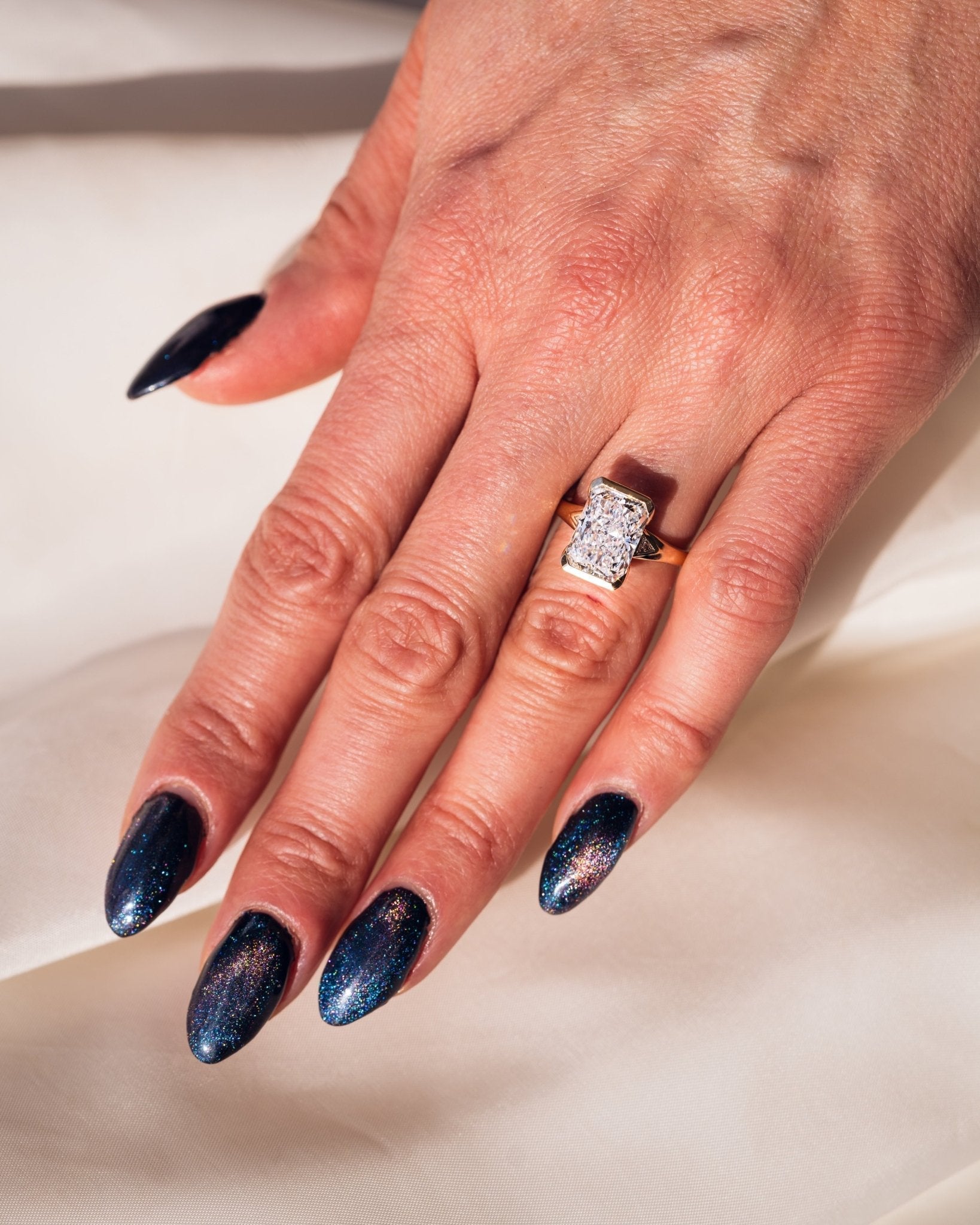 Cushion Hidden Halo Lab Grown Diamond Engagement Ring